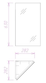Шкаф-зеркало Onika Мини 303002 угловой 30см белый